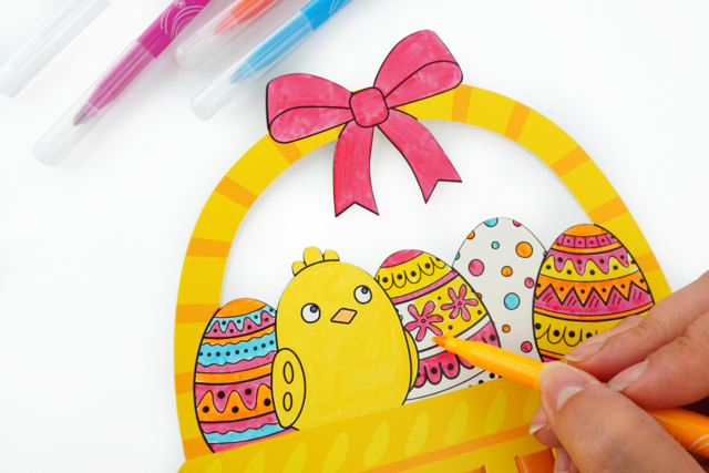 Cestas de Pascua a tejer - tutorial - Kits créatifs Pâques - 10doigts.fr