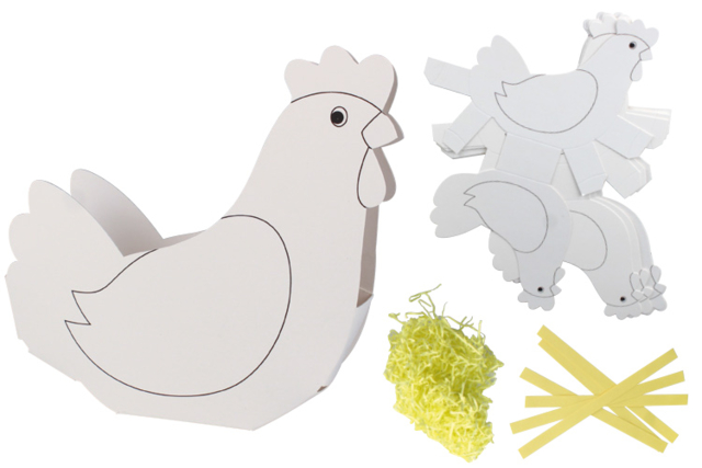 Cestos de gallinas - set de 6 - Kits créatifs Pâques - 10doigts.fr