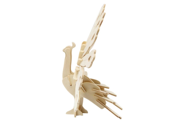 3D Natural Wood Peacock to Assemble - 2 - Wood Models - 10doigts.com - Maquettes en bois - 10doigts.fr