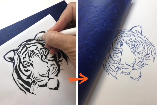 Blue Carbon Paper, A4 Size - 10 Sheets - 2 - Effect and Material Paper - 10doigts.com - Papier effet et matière - 10doigts.fr