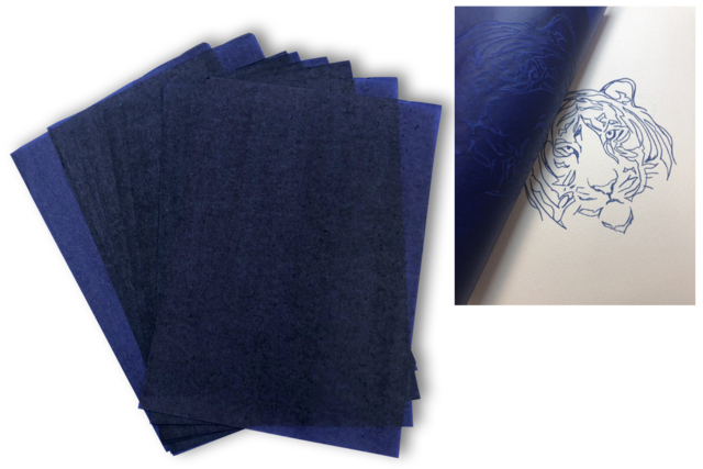 Blue Carbon Paper, A4 Size - 10 Sheets - 1 - Effect and Material Paper - 10doigts.com - Papier effet et matière - 10doigts.fr