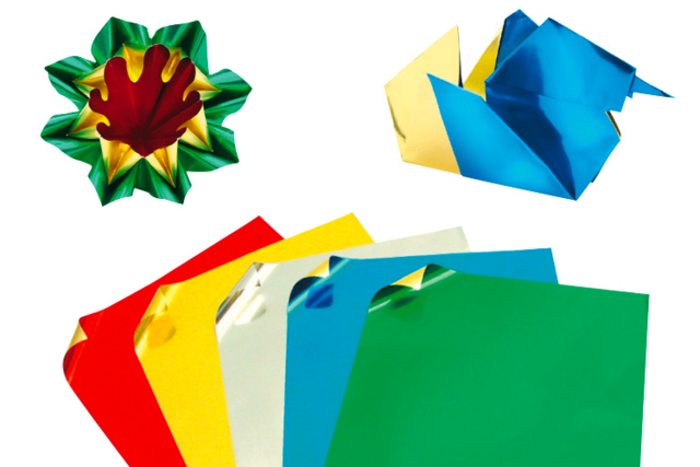 Metallic Origami Paper, Square Format - 50 Sheets - 1 - Metallic, Glitter Paper - 10doigts.com - Papier métallisé, pailleté - 10doigts.fr