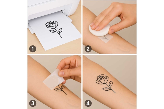 Papel de tatuaje efímero  - Papiers transfert - 10doigts.fr