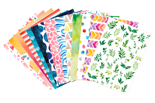 papel acuarelable - Papiers à motifs - 10doigts.fr