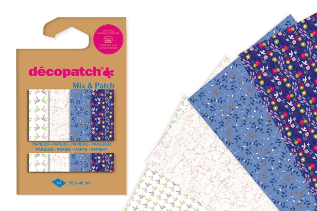Decopatch Mix - 4 Sheets "Shades of Blue" - 1 - Decopatch Papers - 10doigts.com - Papiers Décopatch - 10doigts.fr