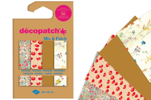 Decopatch Mix - 4 sheets "field flowers" - 1 - Decopatch Papers - 10doigts.com - Papiers Décopatch - 10doigts.fr