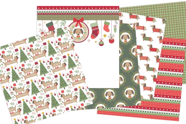 Papel de Navidad Artemio "Woofy" - 10 pcs - Papiers saisonniers - 10doigts.fr