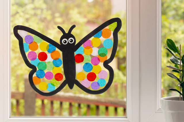Mariposa para decoración de ventanas y cristales - Papiers de soie - 10doigts.fr