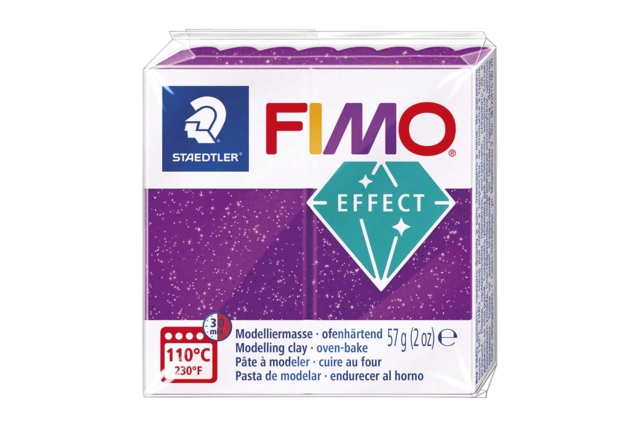 Fimo Effect Glitter - Purple (602) - 1 - Fimo Effect Clay - 10doigts.com - Pâtes Fimo Effect : donnez une dimension magique à vos modelages - 10doigts.fr