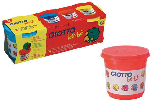 Giotto Modeling Clay 220 g - 3 colors - 3 - Modeling for Toddlers - 10doigts.com - Modelage 1er âge - 10doigts.fr