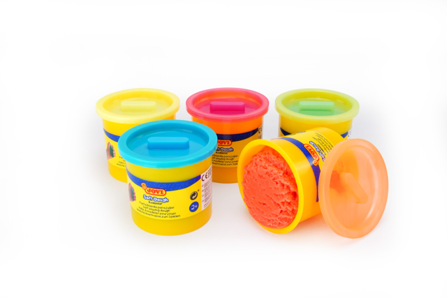 Fluorescent Modeling Clay (from 2 years) - 5 pots of 110 g - 1 - Baby modeling dough - 10doigts.com - Pâtes à modeler bébé - 10doigts.fr