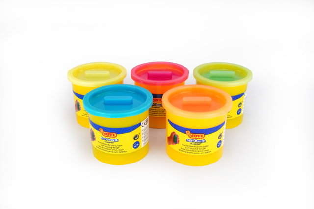 Fluorescent Modeling Clay (from 2 years) - 5 pots of 110 g - 4 - Baby modeling dough - 10doigts.com - Pâtes à modeler bébé - 10doigts.fr