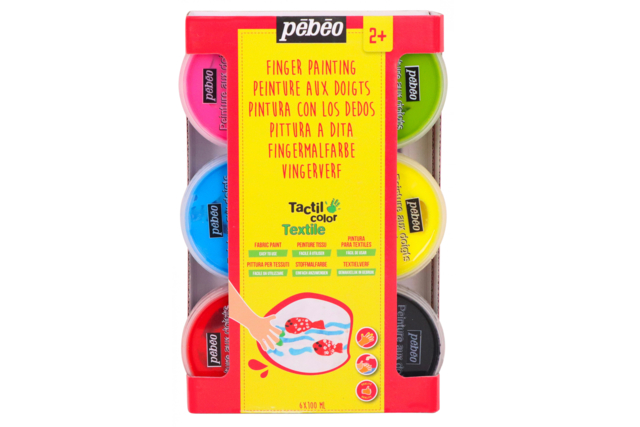 Pébéo Textile Finger Paint, 100 ml - 6 Colors - 7 - Fabric Paint - 10doigts.com - Peinture textile : tout le matériel pour personnaliser tissu et vêtements - 10doigts.fr