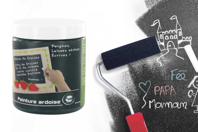 Chalkboard Paint 250 ml - 1 - Chalkboard Paint - 10doigts.com - Peinture ardoise, marqueurs et craies pour tableaux et décors effaçables - 10doigts.fr