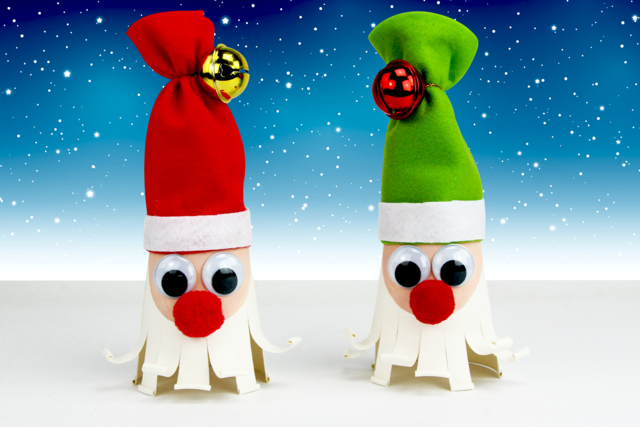 Papá Noel con un vaso y fieltro - Feuilles de feutrine - 10doigts.fr