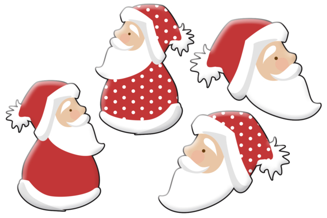 Decorated Wooden Santa Clauses - 8 Pieces - 1 - Painted Wooden Decor - 10doigts.com - Déco en bois peint - 10doigts.fr