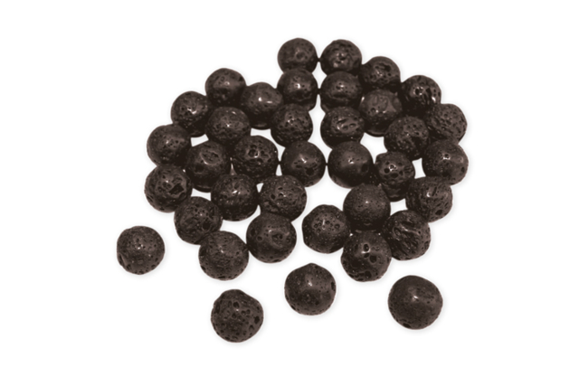 Round Lava Beads - 30 pcs - 1 - Natural Beads - 10doigts.com - Perles Naturelles - 10doigts.fr