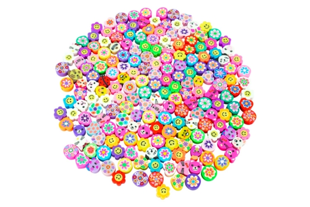 Animal, Flower, and Smiley Beads - Approximately 200 Beads - 1 - Polymer Clay Beads - 10doigts.com - Perles Pâte polymère - 10doigts.fr