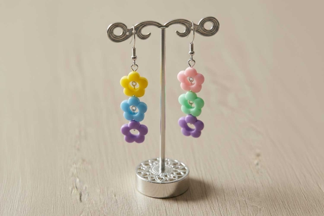 Perles acrylique fleurs pastel - 40 perles - 4 - Acrylic Beads - 10doigts.com - Perles Acrylique - 10doigts.fr