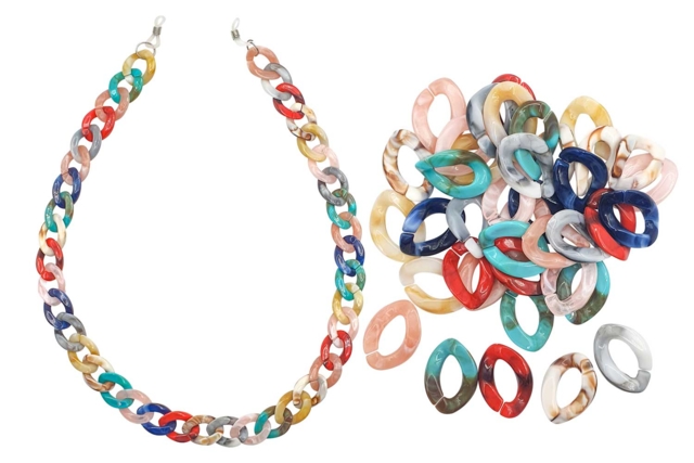 Abalorios marbrados - 40 pcs - Perles Acrylique - 10doigts.fr