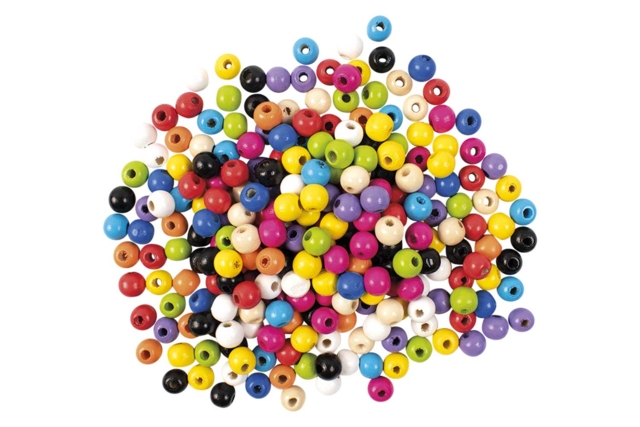 Multicolored Wooden Beads, 1 cm - 200 Pieces - 1 - Wood Beads - 10doigts.com - Perles en bois - 10doigts.fr