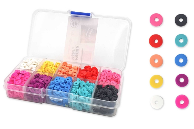 Heishi Bead Set - 20 Bright Colors - 3 - Heishi Beads and Shells - 10doigts.com - Perles Heishi et coquillages - 10doigts.fr