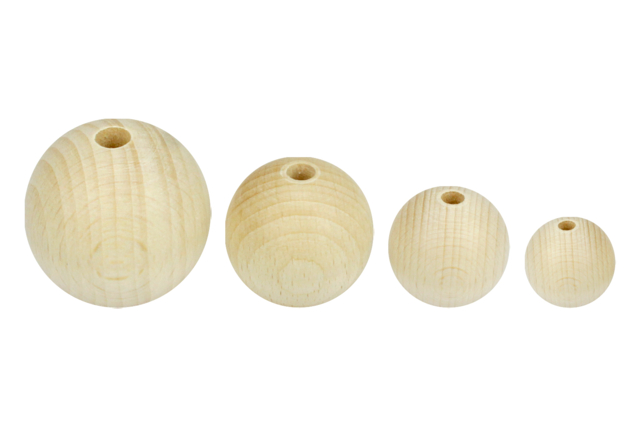 Natural Wooden Round Beads - Choose Your Size - 1 - Wood Beads - 10doigts.com - Perles en bois - 10doigts.fr