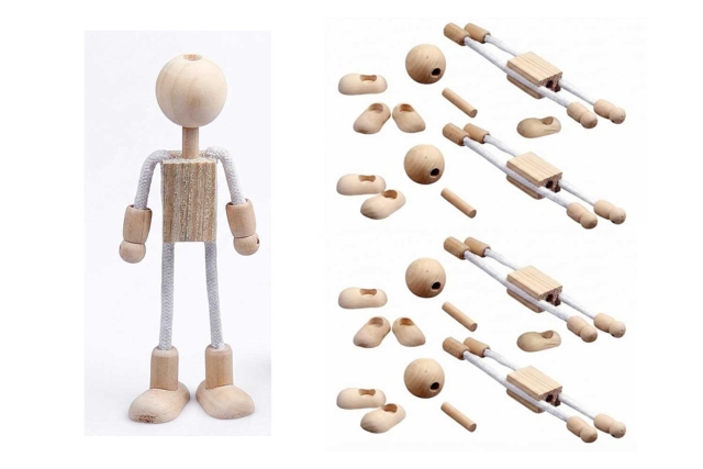 Personajes en Madera Articulados - Jeux et Jouets en bois à décorer - 10doigts.fr
