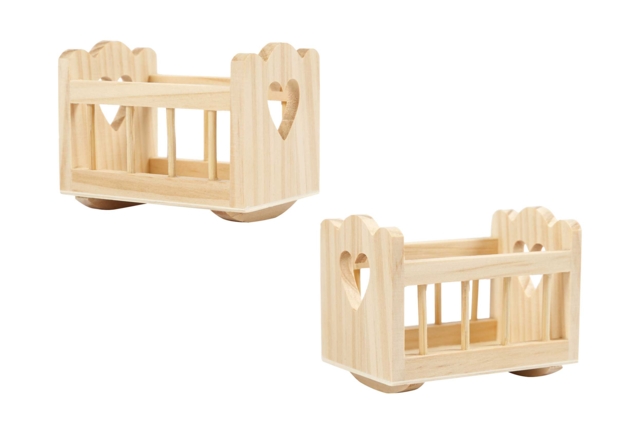 mini cuna de madera - Univers Miniature : maison de poupée et miniatures - 10doigts.fr