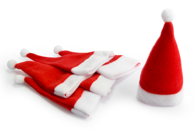 Small Christmas Hats in Felt - 6 Pieces - 1 - Small Christmas Decorations - 10doigts.com - Petites décorations de Noël - 10doigts.fr