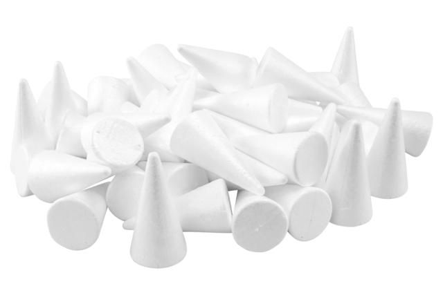 Small Styrofoam Cones - 11 cm - 1 - Decorative Shapes - Styrofoam - 10doigts.com - Formes à décorer - Polystyrène - 10doigts.fr