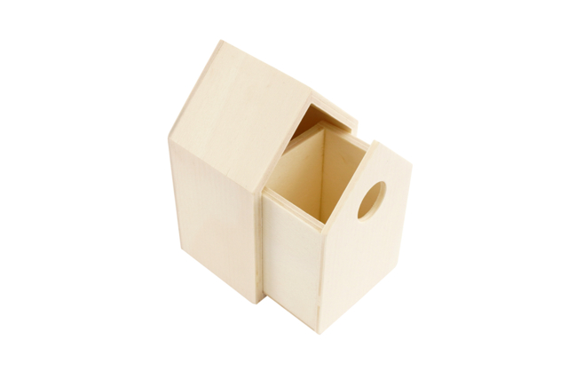 Casa de madera pequeña con cajón para joyas - Boîtes en bois à décorer - 10doigts.fr