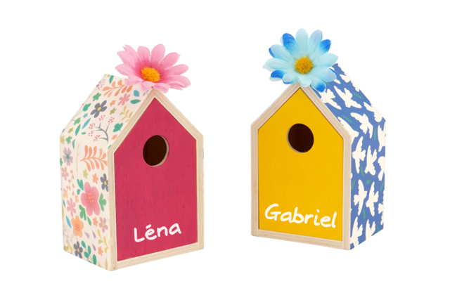 Pequeña casa de madera bautizo - Boîtes en bois à décorer - 10doigts.fr