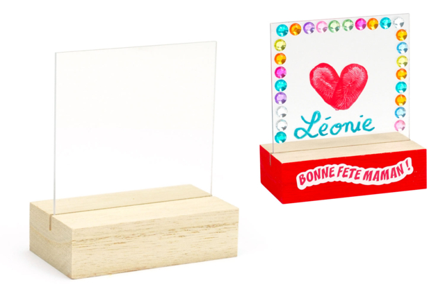 Mini Plexiglass Frames + Bases - 3 Pieces - 1 - Wooden Photo Frames - 10doigts.com - Cadres photo en bois à décorer - 10doigts.fr