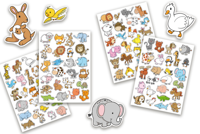 Funny Animal Stickers - 50 pcs - 1 - Animal Stickers - 10doigts.com - Des gommettes animaux pour créer et apprendre dès la maternelle - 10doigts.fr