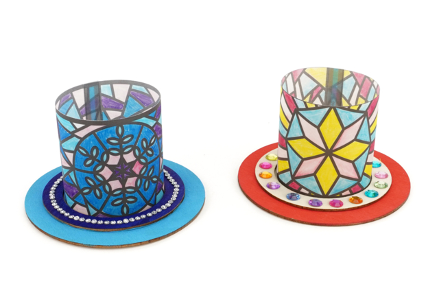 Christmas Lantern Kit, Stained Glass Effect - 6 Pieces - 3 - Christmas Lanterns - 10doigts.com - Photophores de Noël à décorer - 10doigts.fr
