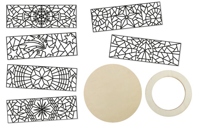 Christmas Lantern Kit, Stained Glass Effect - 6 Pieces - 2 - Christmas Lanterns - 10doigts.com - Photophores de Noël à décorer - 10doigts.fr