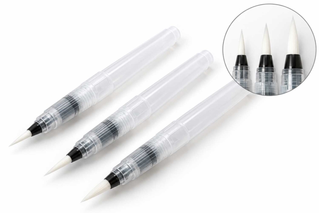 Water reservoir brushes – 3 sizes (S, M, L) - Pinceaux aquarelle - 10doigts.fr