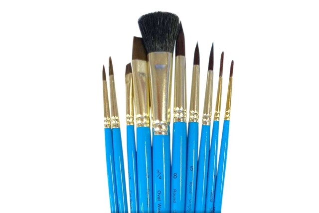 Pinceles de acuarela + estuche - 10 unidades - Peinture aquarelle : palettes, pinceaux et accessoires pour peindre à l'eau - 10doigts.fr