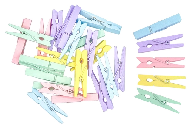 Pastel Clothespins - 50 pcs - 1 - Wooden Clothespins - 10doigts.com - Pinces à linge en bois - 10doigts.fr