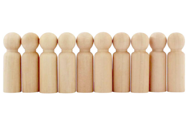 Wooden Pawns - 10 Pieces - 1 - Wooden Games and Toys - 10doigts.com - Jeux et Jouets en bois à décorer - 10doigts.fr