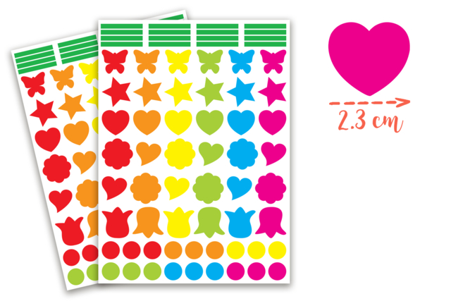 Fancy Shape Stickers - 140 pcs - 1 - Assorted Shapes Stickers - 10doigts.com - Gommettes formes assorties : un univers pour créer sans limite - 10doigts.fr