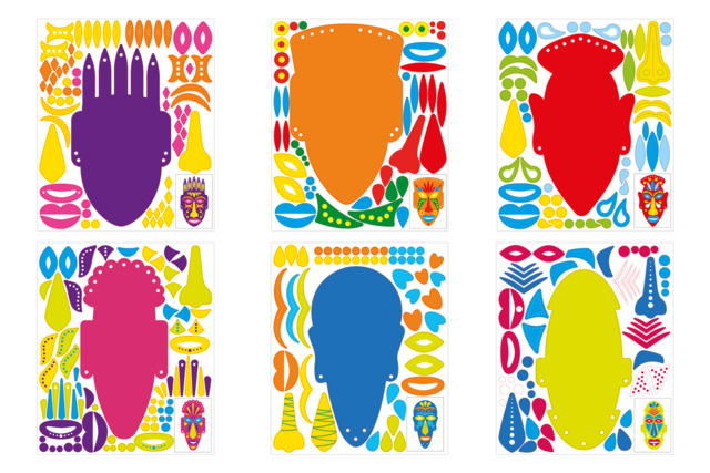 tribal art mask sheets - Masques créatifs enfants - 10doigts.fr