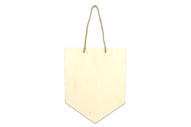 Natural Wood Pennant - 1 - Door Sign - 10doigts.com - Plaque de porte en bois à décorer - 10doigts.fr