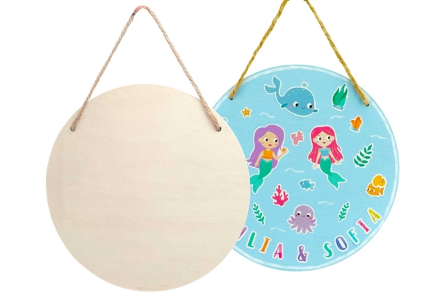 Round Wooden Door Hanger - 1 - Door Sign - 10doigts.com - Plaque de porte en bois à décorer - 10doigts.fr