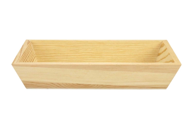 Bandeja de madera bordes inclinados 22 x 13 cm - Plateaux en bois à décorer - 10doigts.fr