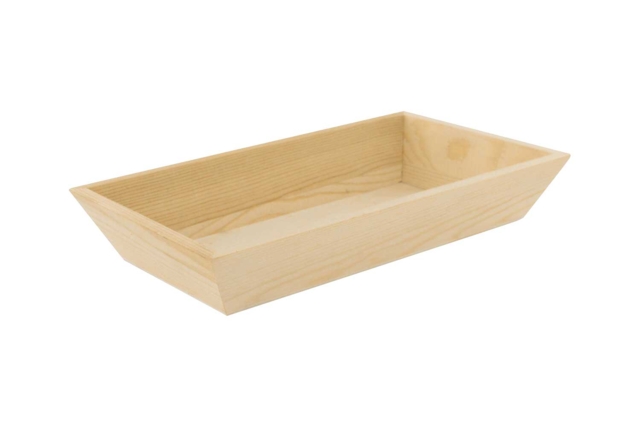 Bandeja bordes inclinados 22 x 13 x 4 cm - Plateaux en bois à décorer - 10doigts.fr