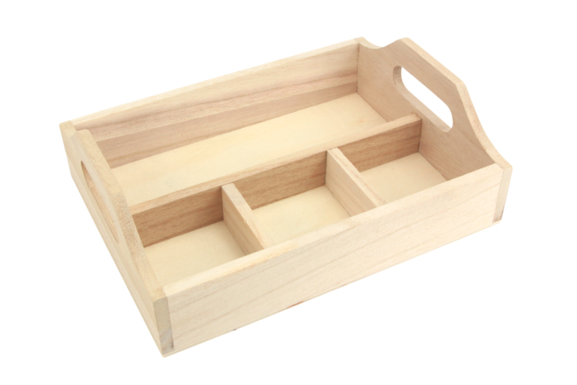 Wooden 4-Compartment Tray - 1 - Wooden Trays - 10doigts.com - Plateaux en bois à décorer - 10doigts.fr