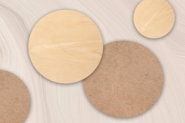 Round Flat Support in Wood or MDF - Custom Size - 1 - Wooden Shapes - 10doigts.com - Formes en bois à décorer - 10doigts.fr