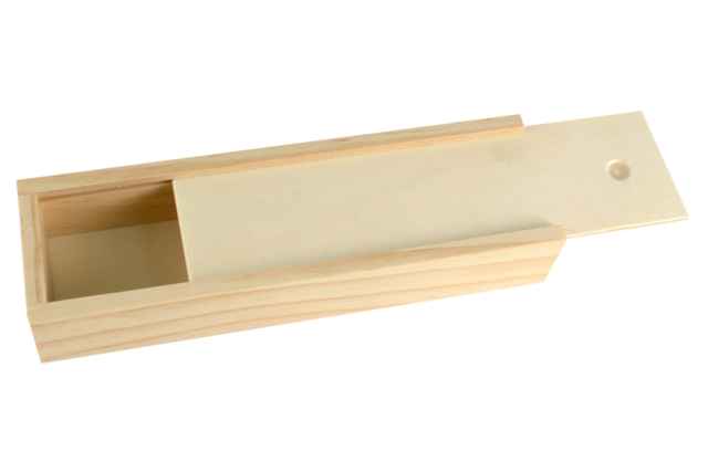 Wooden Pencil Case with Sliding Drawer - 1 - Wooden Boxes - 10doigts.com - Boîtes en bois à décorer - 10doigts.fr